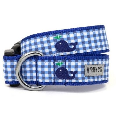 The Worthy Dog Gingham Whales Dog Collar | Target