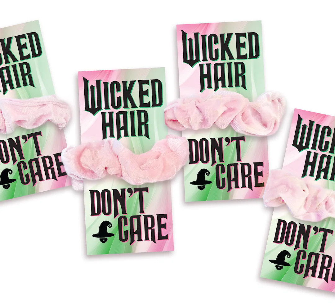Wicked Witch Party Favors Wicked Hair Don't Care Pink & Green Scrunchie Cards Wicked Birthday Fav... | Etsy (US)
