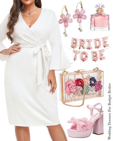 Bridal shower outfit idea for the bride to be. 

White dress. Pink high heels. Women’s clothing. Dressy outfit. Plus size dress. Event dress. Bride clutch. Bride to be accessories. Semi formal dresses. Pink chunky heels. Engagement photo shoot dress. Wedding heels. Wedding shoes. Amazon wedding.

#LTKstyletip #LTKwedding #LTKplussize