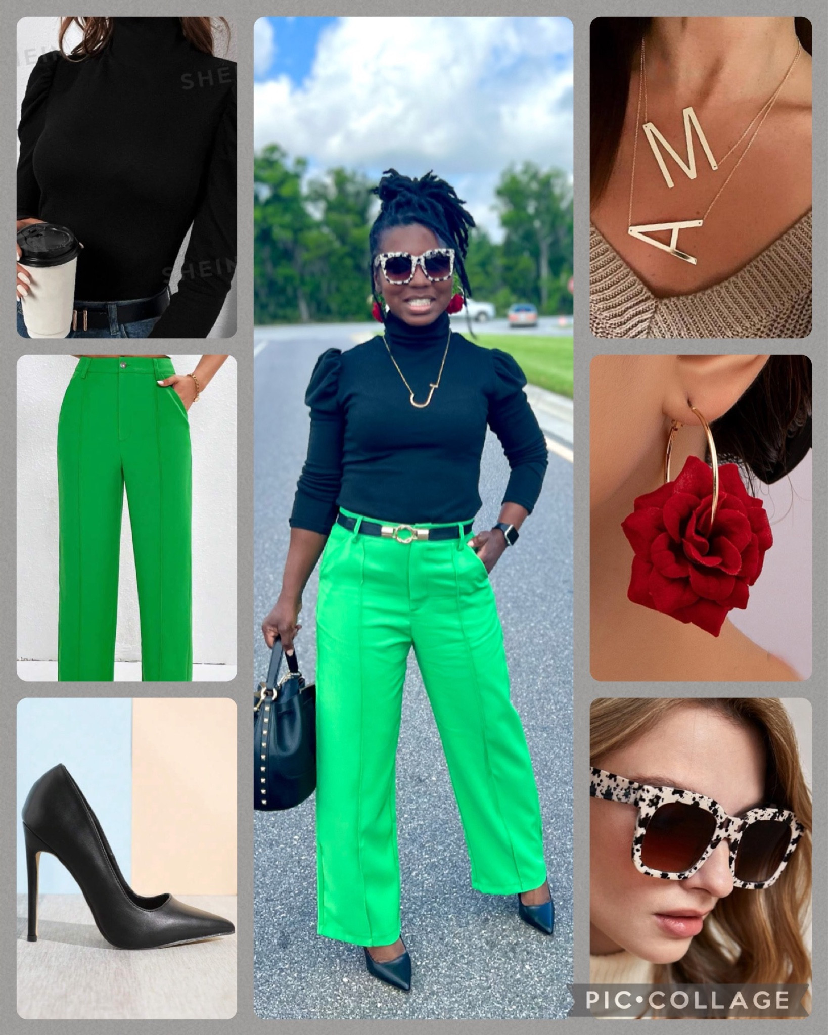 Shein + Green=ootd! 

#LTKworkwear #LTKover40 #LTKshoecrush