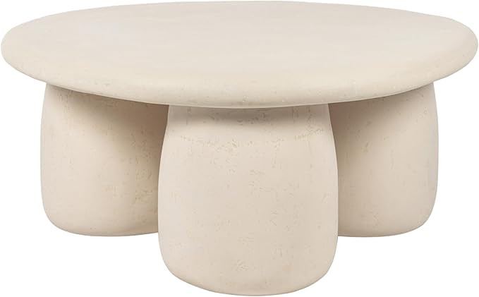 Tov Furniture Rahul Cream Round Coffee Table | Amazon (US)