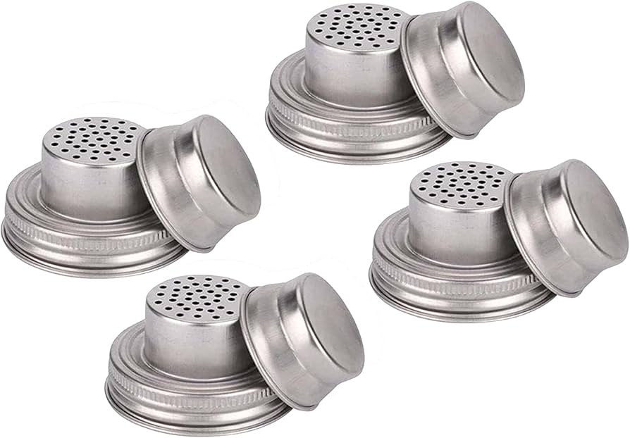 Mason Jar Shaker Lids Caps for Cocktail,Dredge Flour,Mix Spices,Sugar, Salt, Peppers and More or ... | Amazon (US)
