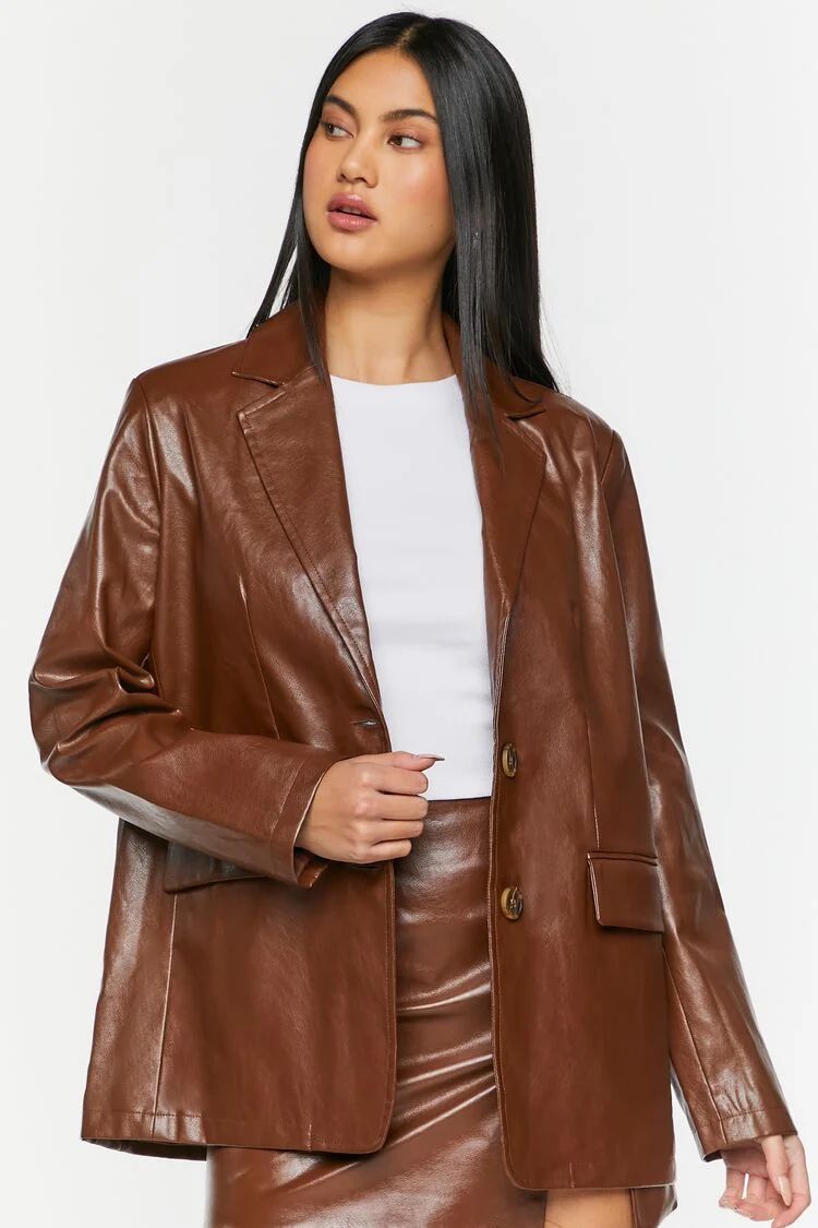 Faux Leather Blazer | Forever 21 (US)