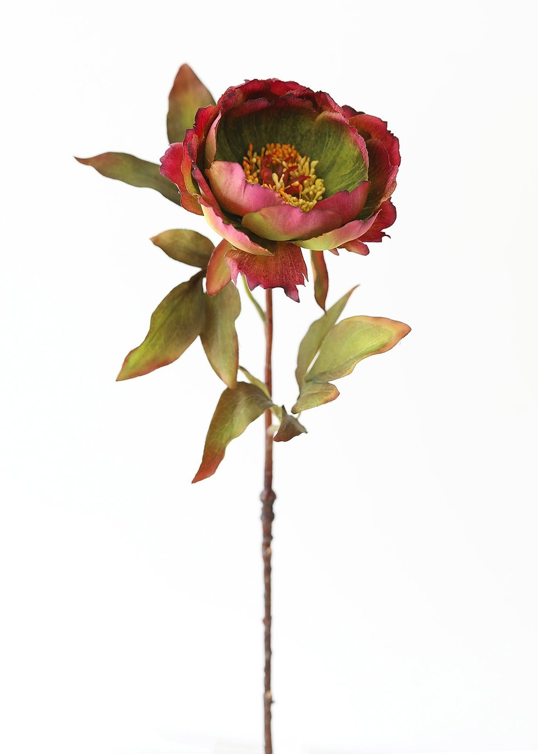 Fake Peony Fall Flower in Purple Green - 22" | Afloral (US)