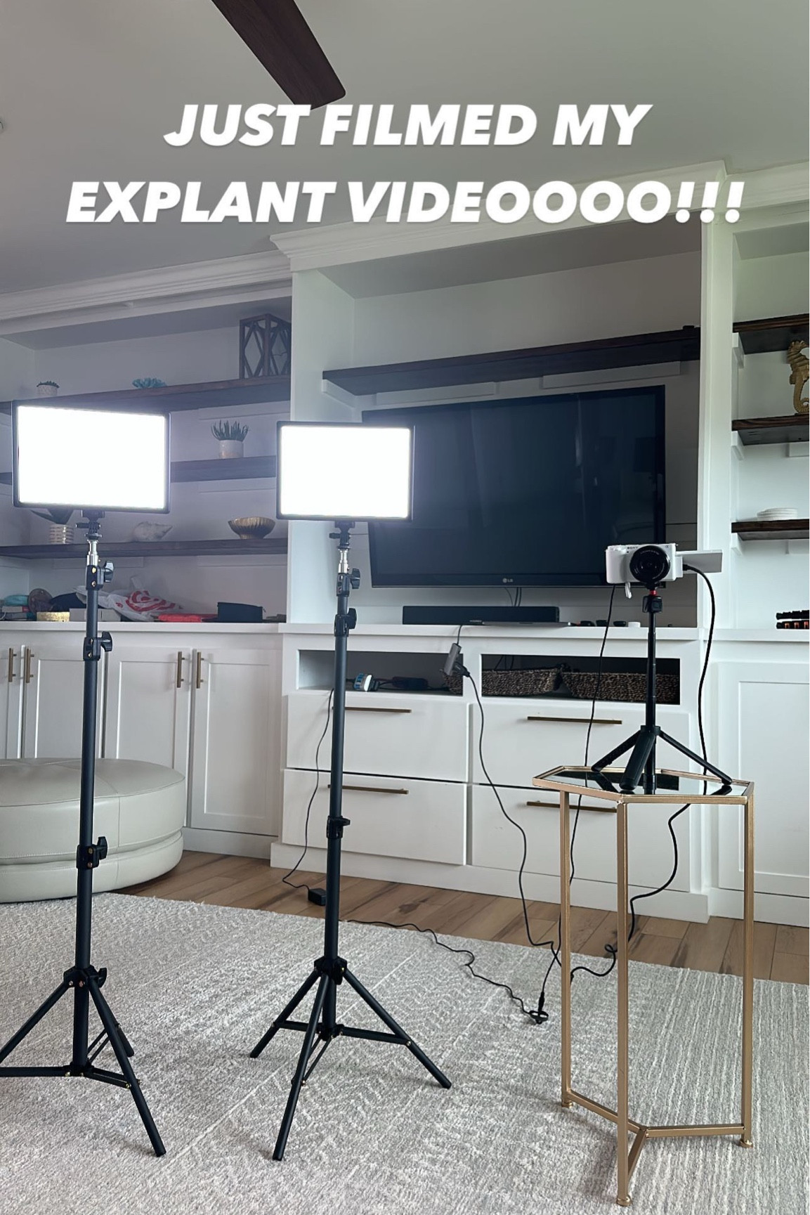 These are the lights we use for filming. Good quality & can be used without having to plug it into the wall. Comes with a battery for each light. Battery lasts HOURS 