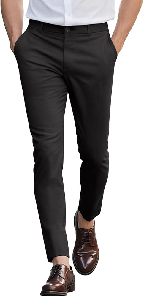 GINGTTO Mens Dress Pants Slim Fit Stretch Chino Pants for Men | Amazon (US)