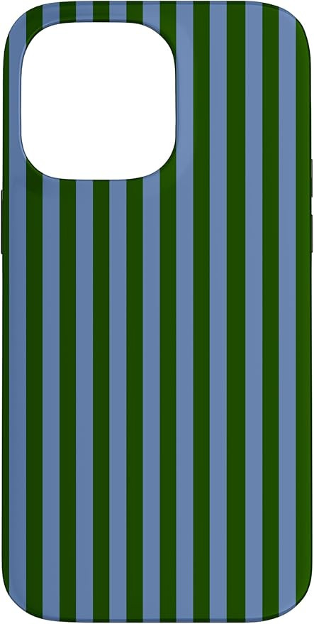 Green and Blue Stripes Geometric Vertical Lines Pattern Case for iPhone 14 Pro Max | Amazon (US)