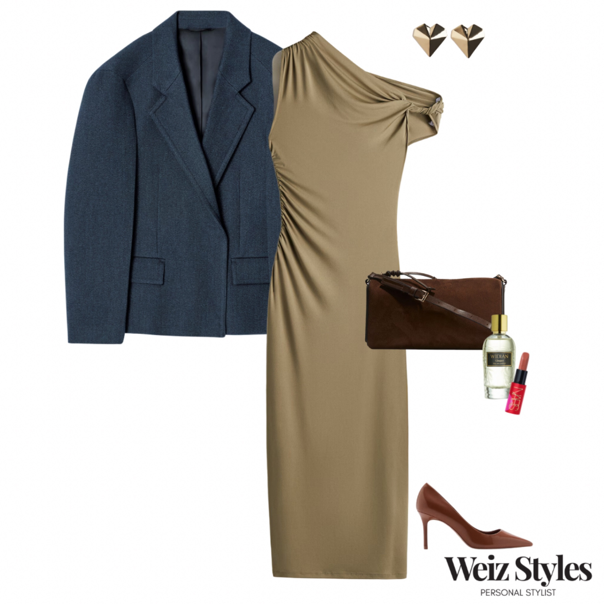 Anyone else got that Friday feeling? ✨ whether your celebrating the end of Jan or just ready to let your hair down for the weekend, this outfit could help you feel fabulous for the weekend 💃🏻

Head to www.weizstyles.com to find out how I can help you on your style journey 💖

Louise x

Personal stylist, styling, ootd, neutral aesthetic, London, Weiz styles, shopping, outfit of the day, uk, confident, handbag, bag, perfume, fragrance, lipstick, lip, elevate your style, feel good, flat lay, shopping, high street, designer, ltk, dress, heels, bodycon, shoes, out out, special occasion, birthday party, brunch, date night, chic, effortless, elegant, feminine, rich colours, sophisticated, fun, fabulous, oversized blazer, trend, trendy, cool, navy, mango, 2025, womenswear, heart earrings, lippy, details, ruched, elevated, occasion, winter, cold, twist, elevated, classic, brown, suede, earrings, fabulous, high heels, midi dress, sexy, fabulous, statement, valentines, woven, M&S, H&M, uk

#LTKstyletip #LTKFashionMonth #LTKuk