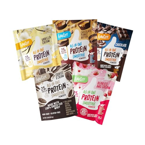 FlavCity All in One Protein Shake Powder Packets - On the Go Meal Alternative + 25g Protein & 10g... | Amazon (US)