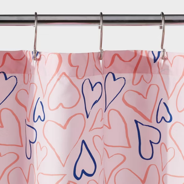 72"x72" Valentines Day Scattered Heart Shower Curtain - Room Essentials™ | Target