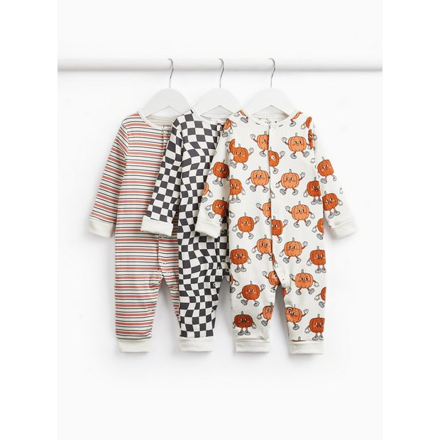 Buy Halloween Print Sleepsuits 3 Pack 12-18 months | Halloween pyjamas | Tu | Tu Clothing