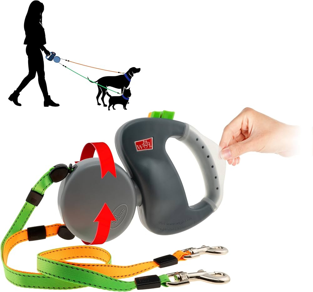 WIGZI 2 Two Dog Reflective Retractable Pet Leash – 360 Degree Zero Tangle Patent - Two Dogs Eac... | Amazon (US)
