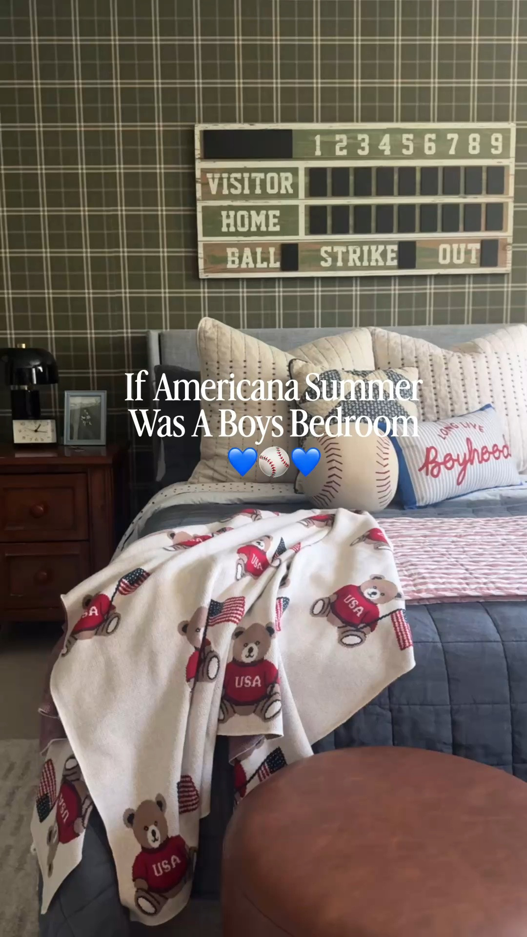 If Americana summer was a boys bedroom. Baseball bedroom, Ralph Lauren aesthetic, vintage, collected boys bedroom.

#LTKHome #LTKSaleAlert #LTKSeasonal