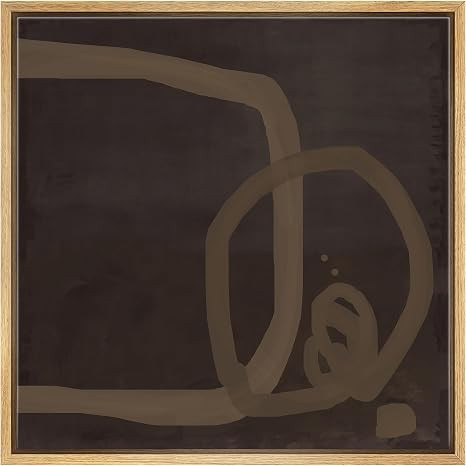 SIGNWIN Framed Canvas Print Wall Art Geometric Brown Tan Square Circle Abstract Print Set Grunge ... | Amazon (US)