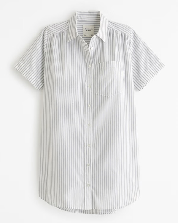 Relaxed Poplin Shirt Dress | Abercrombie & Fitch (US)