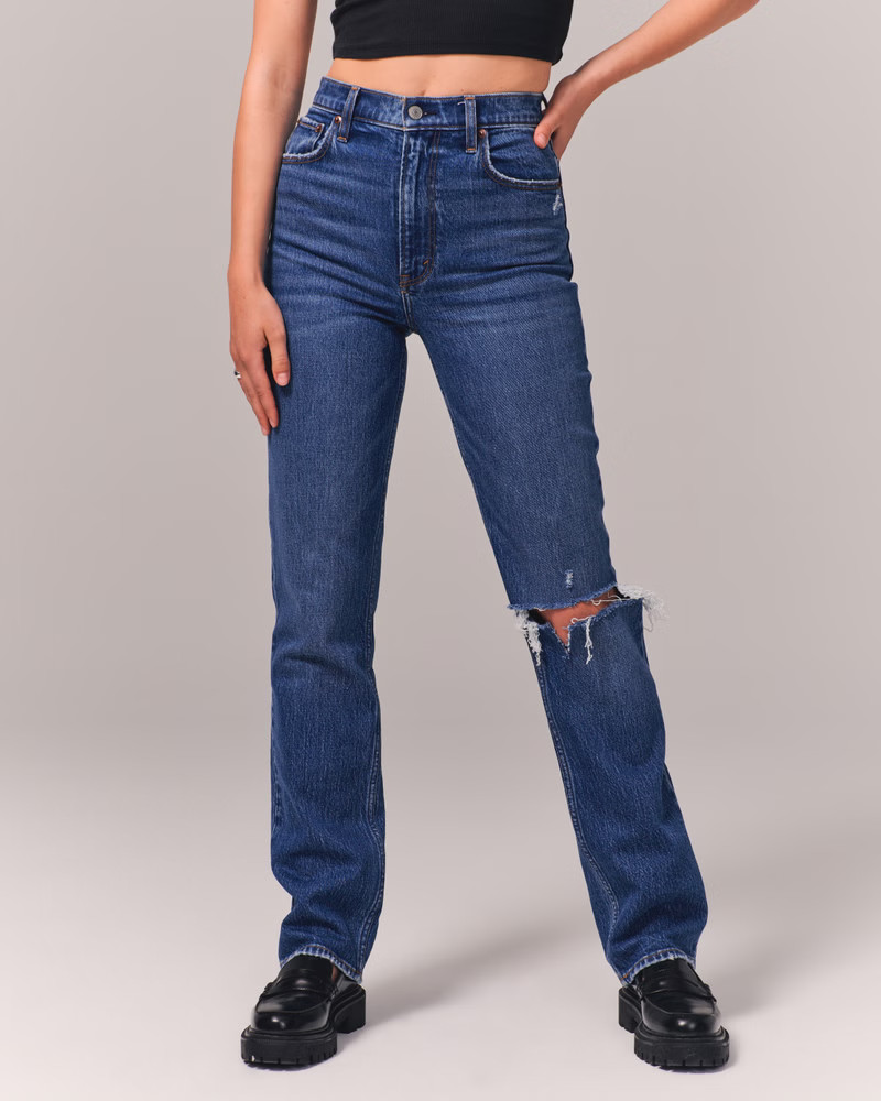 Women's Ultra High Rise 90s Straight Jean | Women's Bottoms | Abercrombie.com | Abercrombie & Fitch (US)