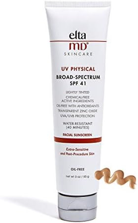 EltaMD UV Physical Tinted Face Sunscreen, Chemical-Free Mineral Sunscreen for Sensitive and Post-... | Amazon (US)