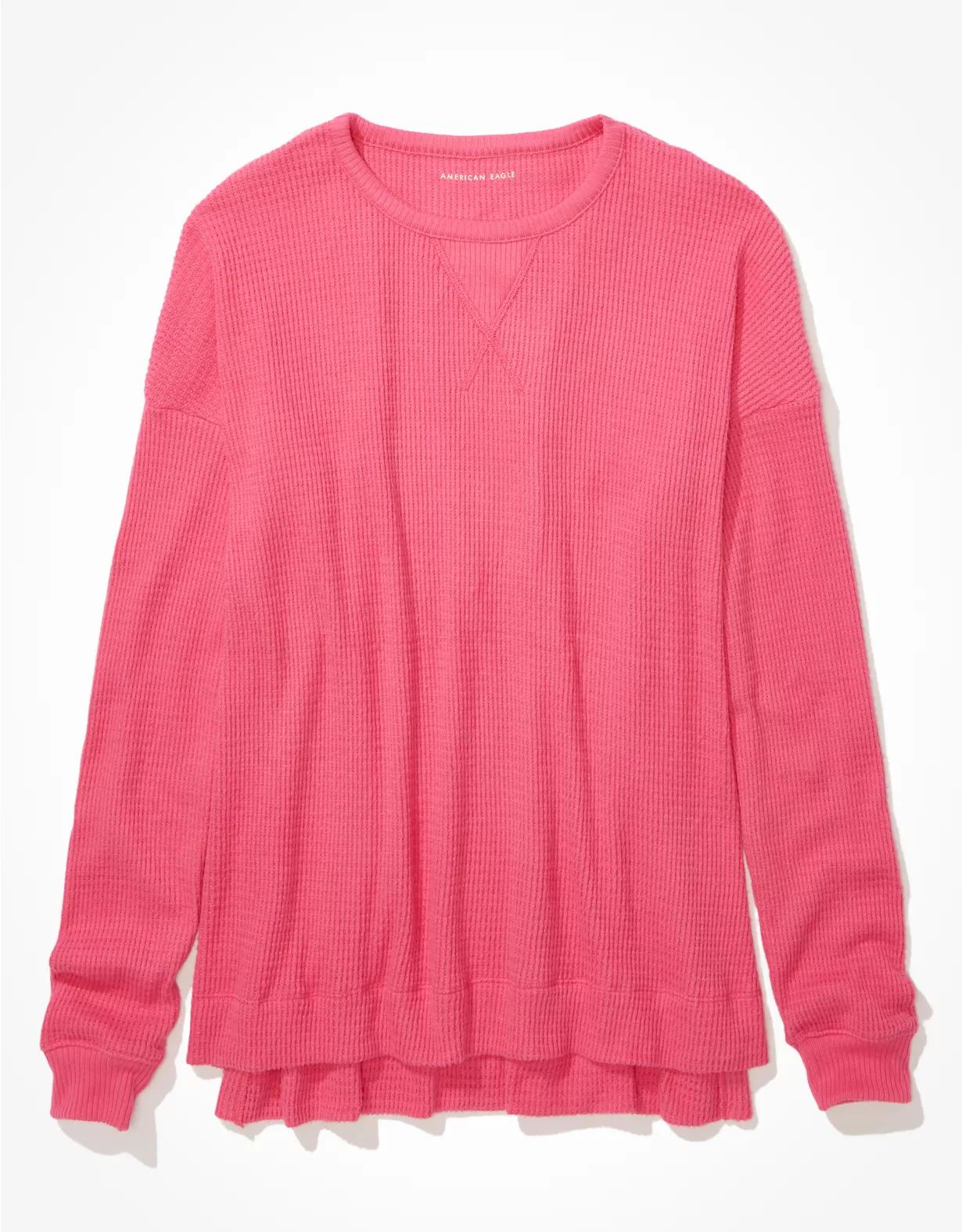 AE Oversized Long-Sleeve Plush T-Shirt | American Eagle Outfitters (US & CA)