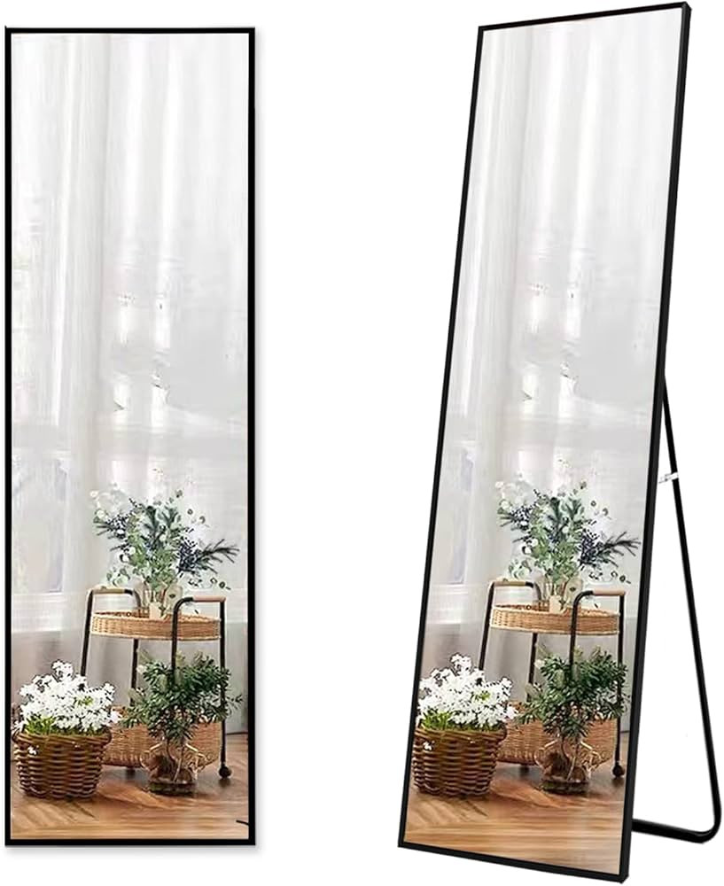 Wall Mirror Full Length Full Body, Floor, Standing Mirror with Aluminum Alloy Thin Frame for Bedr... | Amazon (US)
