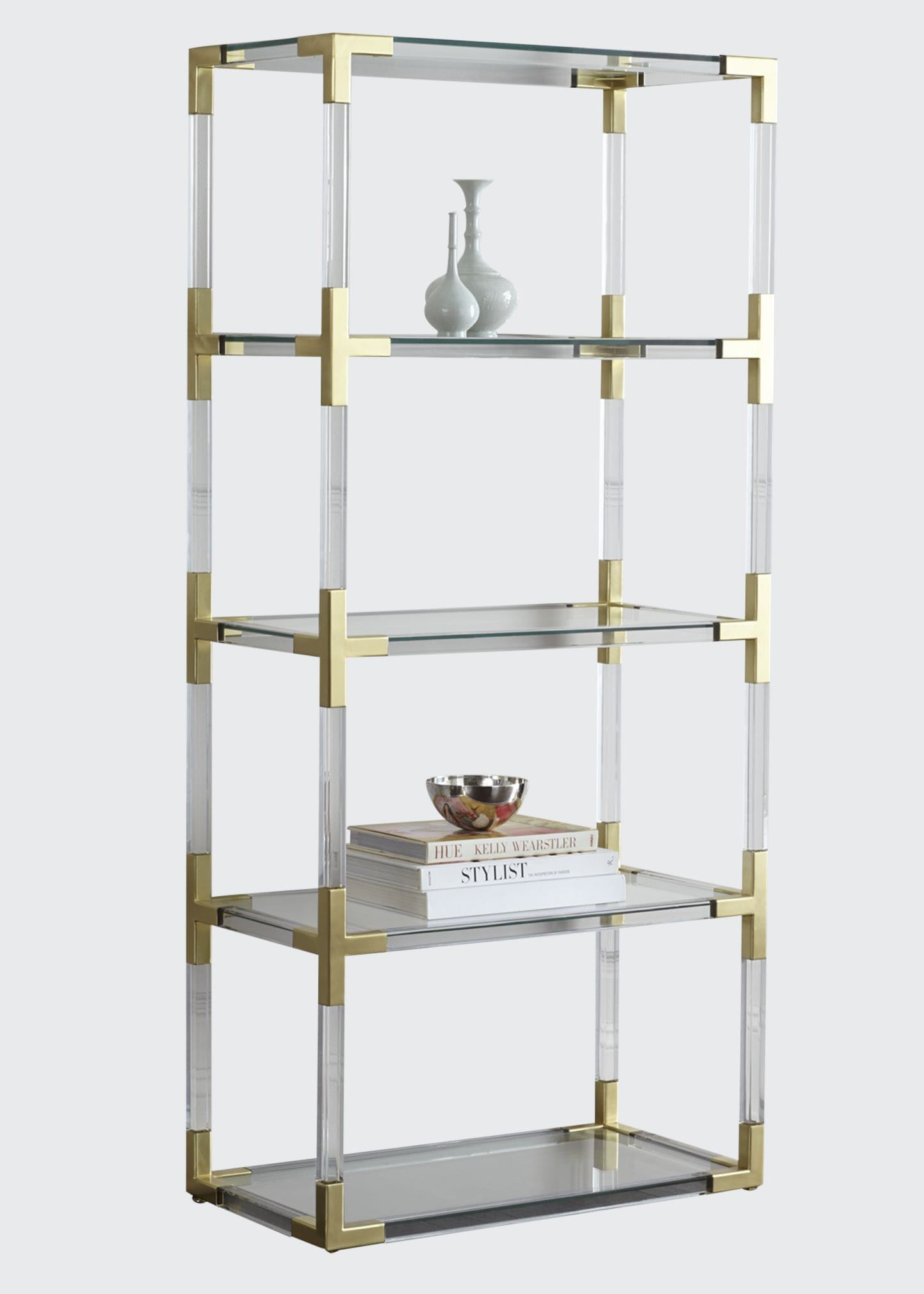 Jonathan Adler Jacques Acrylic & Brass Etagere | Bergdorf Goodman