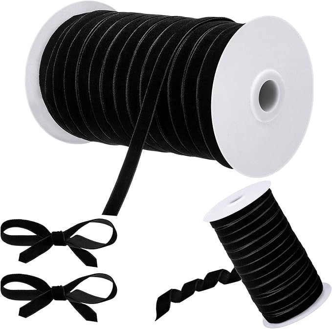 Chuangdi Christmas Vintage Velvet Ribbon Single Face Spool Satin Velvet Ribbon for Christmas Wrea... | Amazon (US)