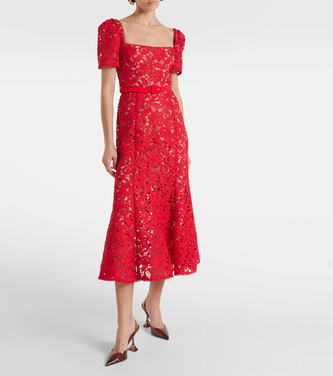 Floral lace midi dress | Mytheresa (UK)