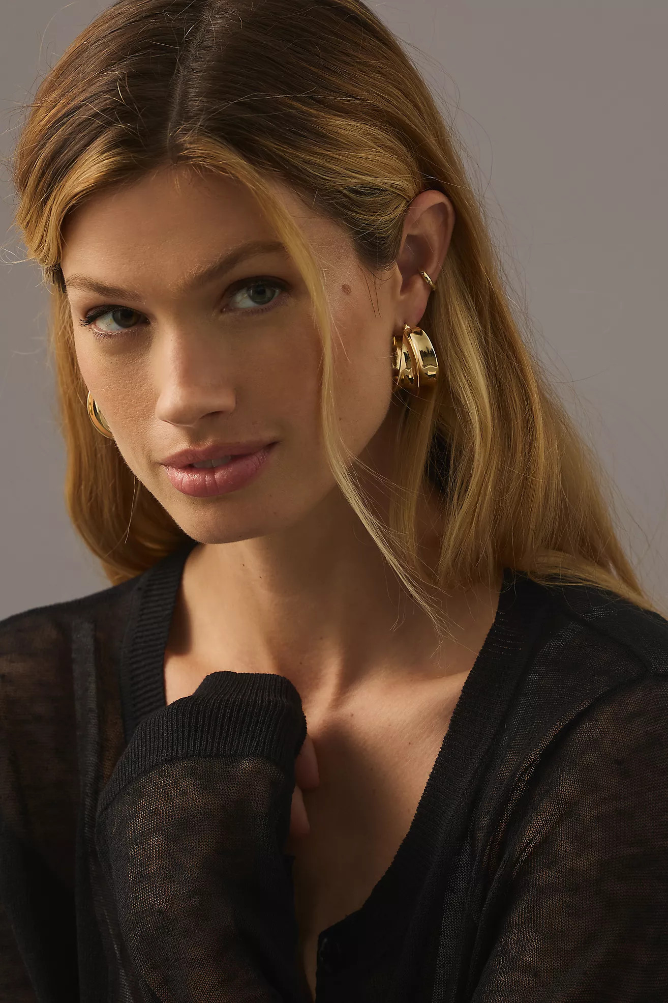 Wavy Wide Hoop Earrings | Anthropologie (US)