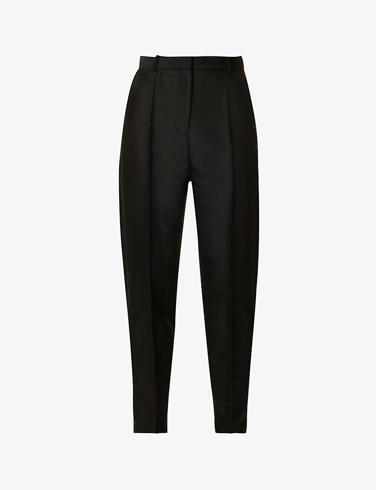 TOTEME Eve tapered-leg high-rise woven trousers | Selfridges