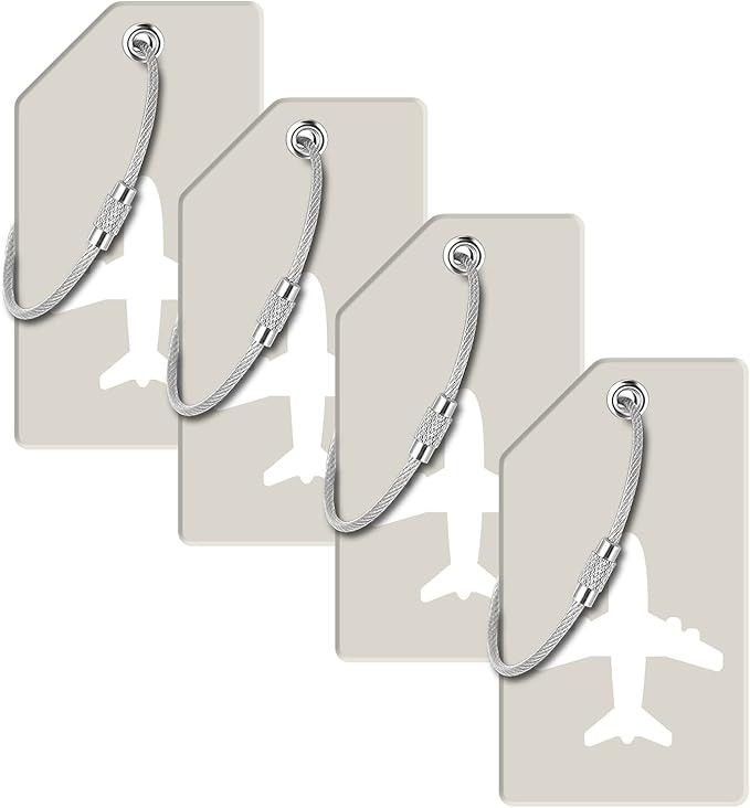 WISTOLL 4 Pieces Silicone Luggage Tag with Name ID Card Perfect to Quickly Find Your Suitcase (Be... | Amazon (US)