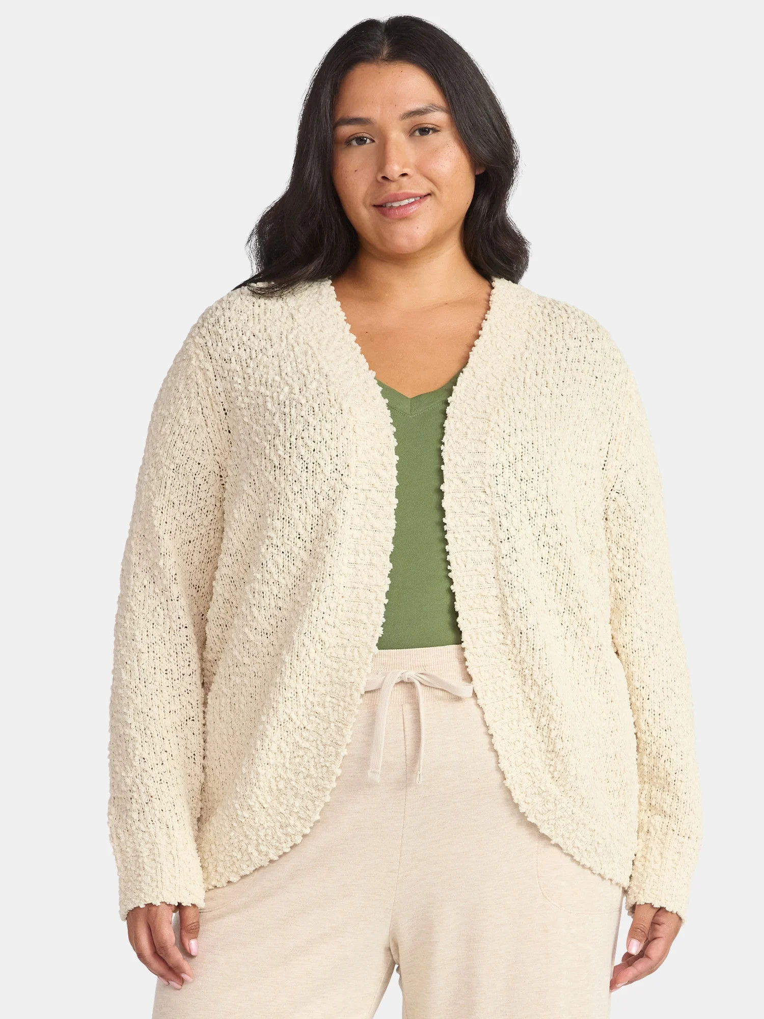 Terra & Sky Women's Plus Size Chenille Cocoon Cardigan Sweater, Midweight, Sizes 0X-5X | Walmart (US)