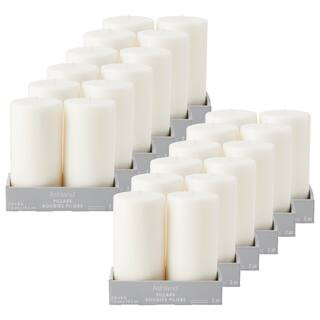 Buy in Bulk - 12 Packs: 2 ct. (24 total) White Pillar Candle Pair by Ashland® | Michaels | Michaels Stores