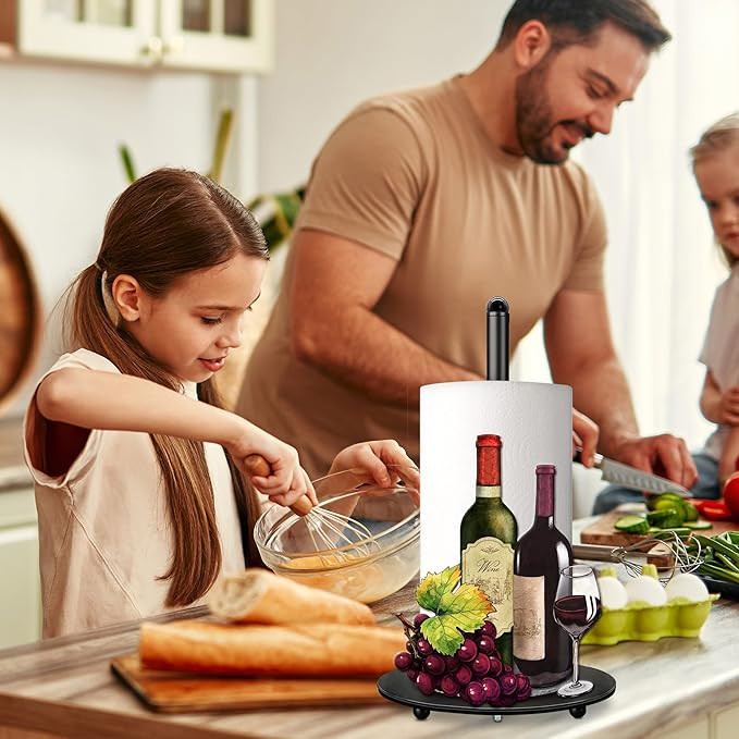 Hexagram Wine Decor for Kitchen Wine Gifts Farmer Paper Towel Holder Countertop Cute Rustic Count... | Amazon (US)