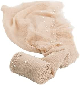 Newborn Photography Props Wrap Handmade Pearl Decor Wrap Blanket for Baby Photo Props 35.5 X 67 I... | Amazon (US)