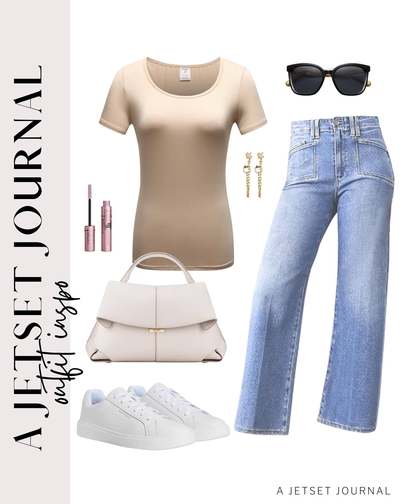 Style your simple wide legg jeans and scoop neck shirt by adding this cute handbag, sneakers, sunglasses, and gold earrings!
maybelline sky high mascara, trendy look, viral products, casual outfit idea, summer finds, how to style, ways to style, summer wardrobe, amazon fashion, affordable style, shoe inspo, gold earrings

#LTKSeasonal #LTKU #LTKStyleTip