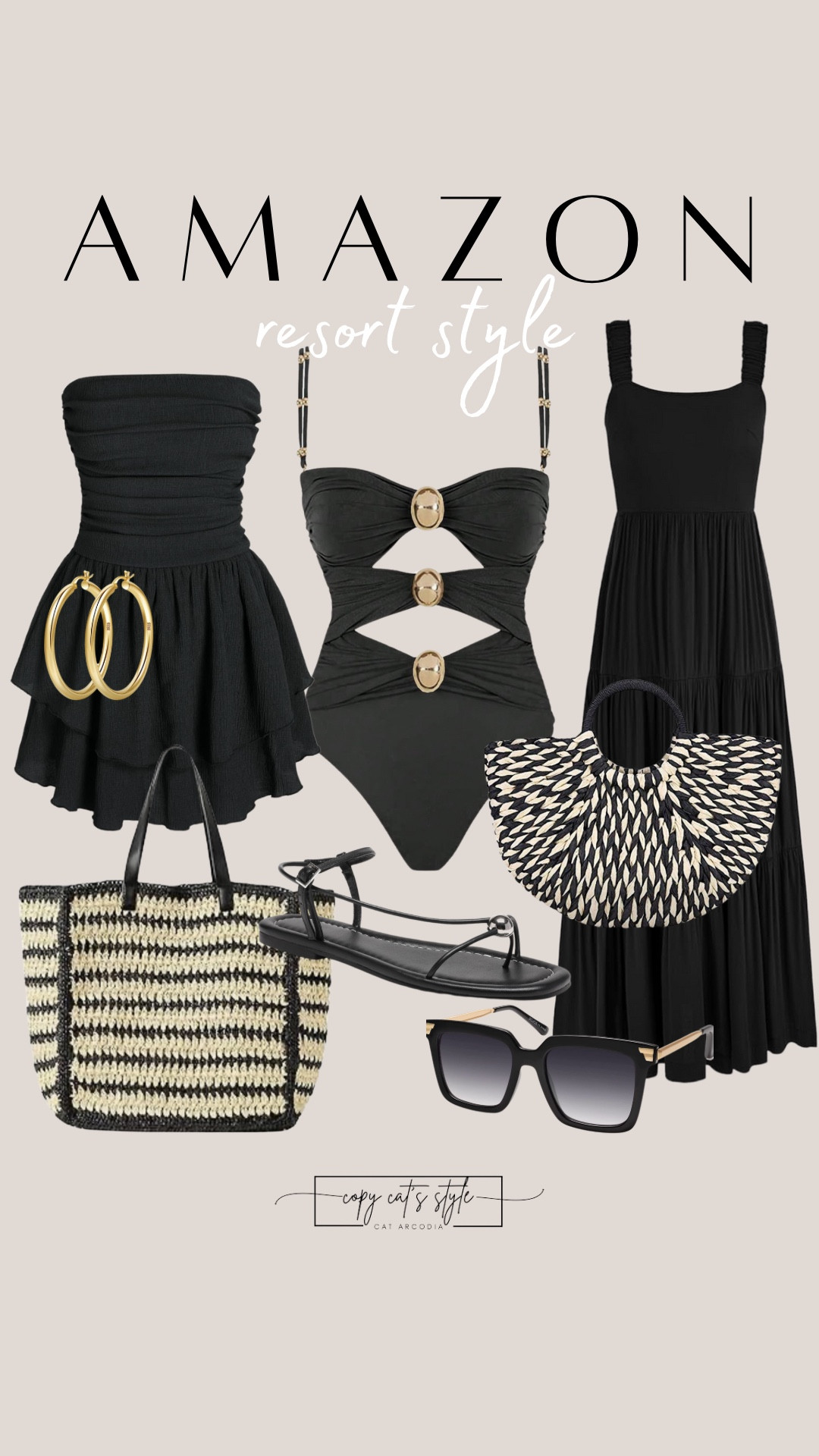 Amazon resort style finds! Amazon swimsuits, strapless dresses, maxi dress, striped bag, sandals, accessories and more. 

#LTKFindsUnder50 #LTKSwim #LTKStyleTip