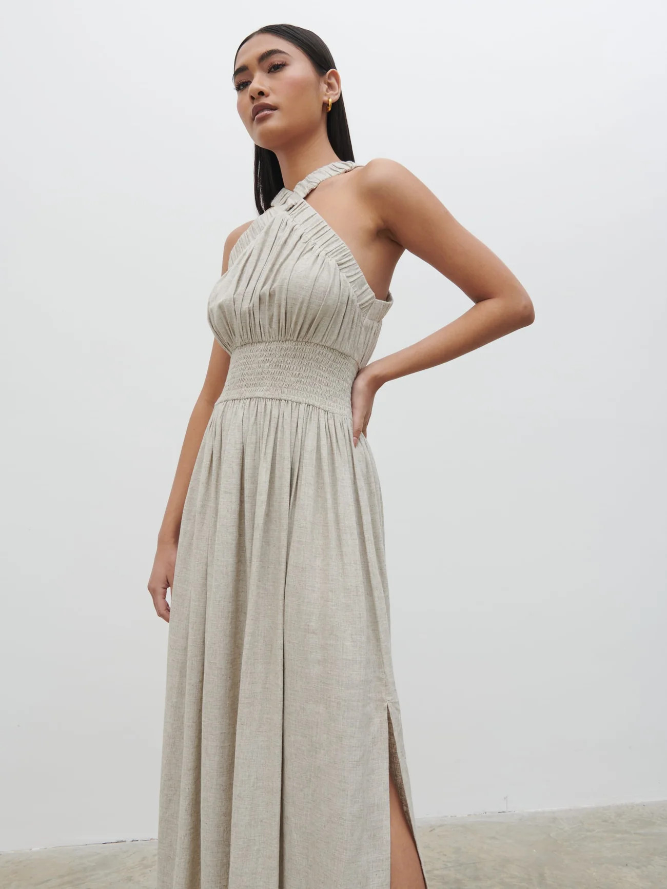 Hollie Shirred Maxi Dress | Pretty Lavish (UK)