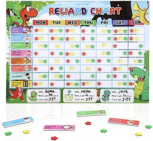 Reward Chart for Kids, Magnetic Responsibility Chore Chart for Multiple Kids Behavior Star Chart ... | Amazon (US)