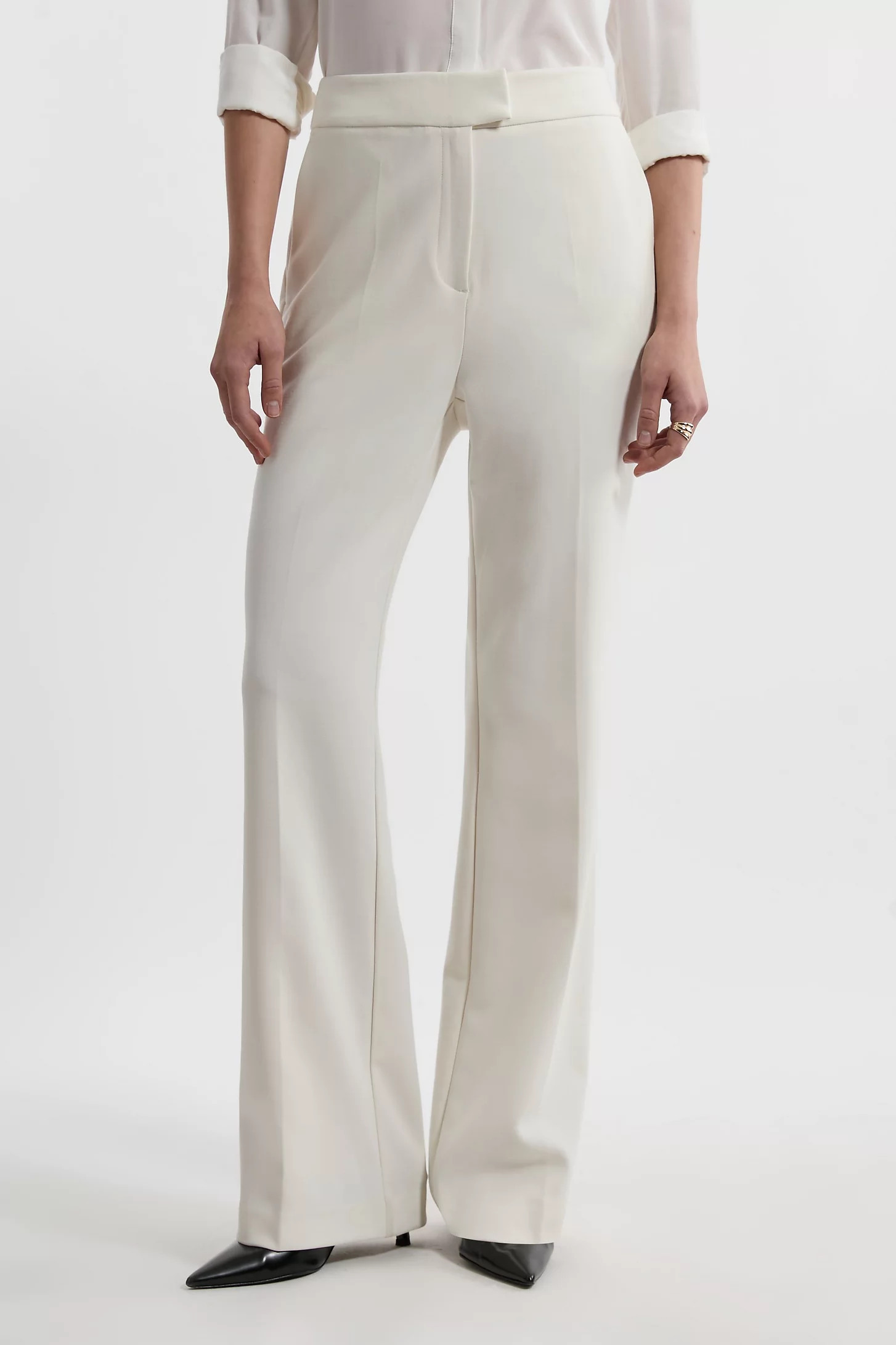 Compact Stretch Essential Tailored Straight Leg Trouser | Karen Millen | Karen Millen UK + IE + DE + NL