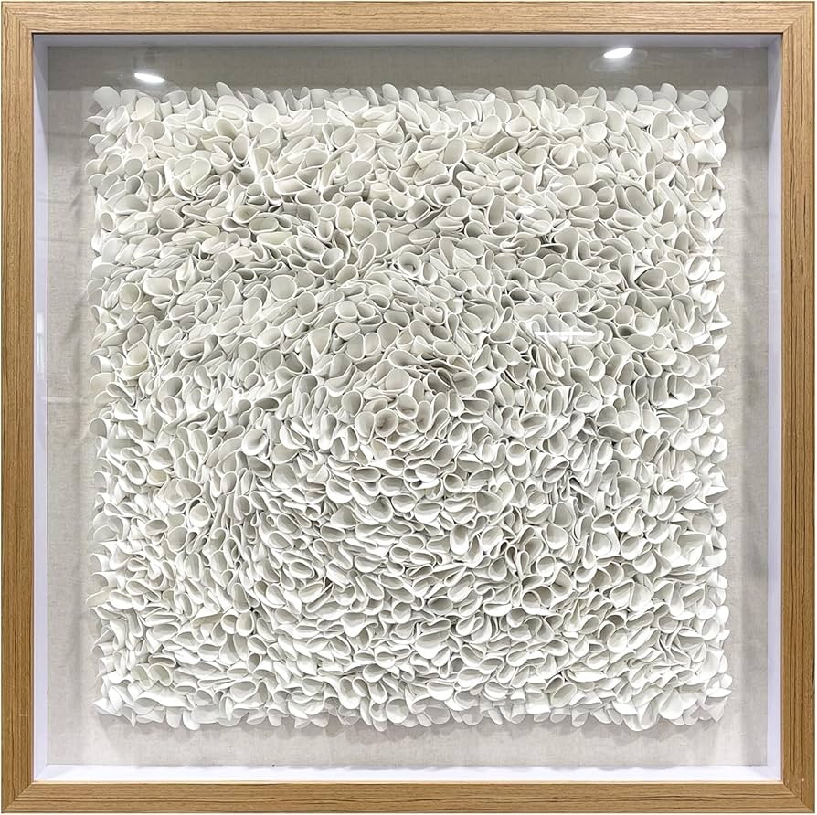 BrightA Minimalist 3D Wall Art Large Wall Art Artwork for Walls White Textured Wall Sculpture wit... | Amazon (US)