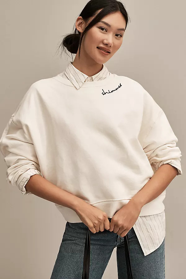 Pilcro Embroidered Sweatshirt | Anthropologie (US)