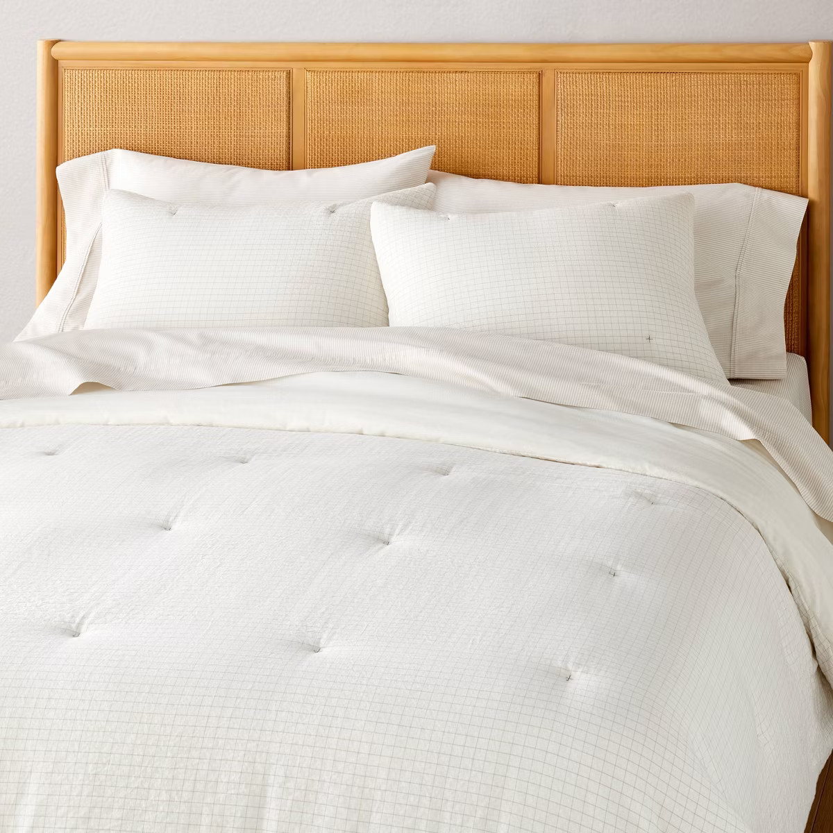3pc Mini Grid Stitch Comforter Bedding Set - Hearth & Hand™ with Magnolia | Target