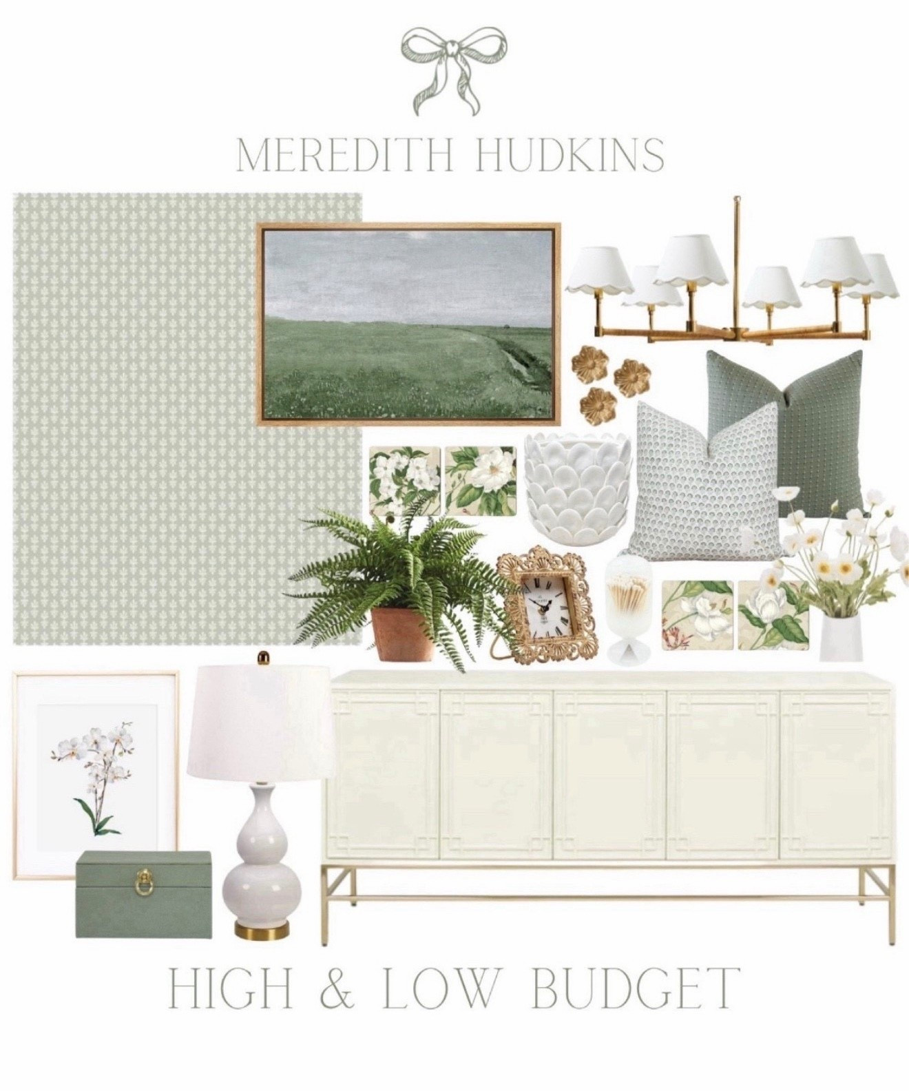 Rifle paper company wallpaper, green wallpaper, sage, framed art, Amazon art, landscape art, scalloped lampshade chandelier, Serena and Lily, Etsy, orchids, target home, table lamp, white lamp, lighting, living room, preppy, classic, timeless, traditional, grandmillennial, Green decor, fern, tablecloth, southern living, green pillow cover, pillow case, gold hardware, vase, pot, home accessories, home decor, faux flowers, 

#LTKFindsUnder50 #LTKSaleAlert #LTKHome