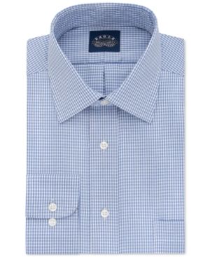 Eagle Men's Classic-Fit Stretch Collar Non-Iron Blue Check Dress Shirt | Macys (US)