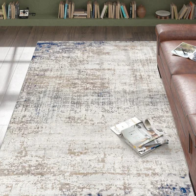 Jemison Abstract Blue/Ivory Area Rug | Wayfair North America
