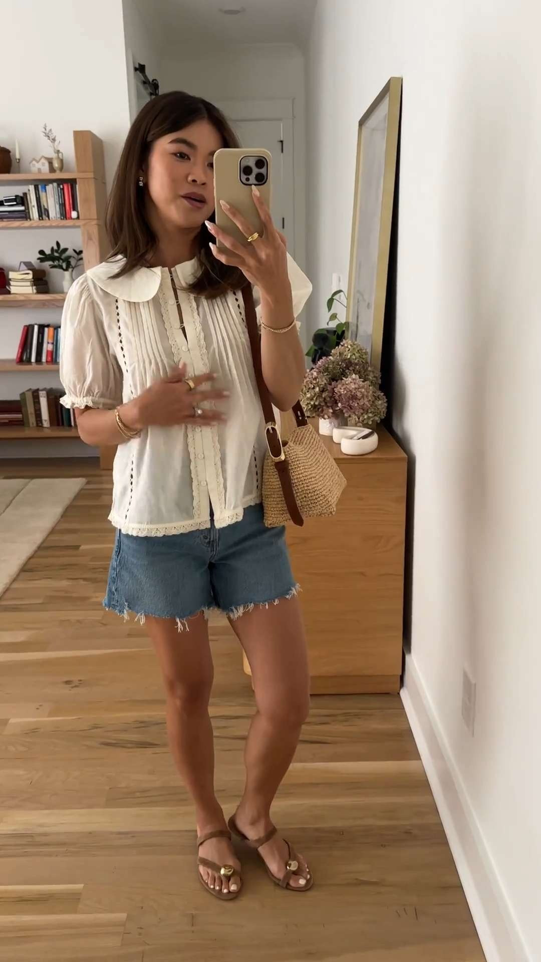 This 100% cotton @abercrombie blouse is a summer staple. I just have it on over a nude bra and it works great!

Sizing info:
Abercrombie High Rise Dad short - Size 24 in Medium Destroy 
Abercrombie 100% Cotton Puff-Sleeve Blouse - Size XS in Cream

petite fashion, get dressed with me, outfit inspiration, ootd, nashville outfit, Nashville influencer, petite style, vacation style, casual outfits, mom style, petite shorts, spring outfits, spring outfit info, spring shorts, spring outfit idea, spring top, spring bag, spring shoes, summer shorts, summer denim, denim shorts, summer blouse, white blouse, abercrombie shorts

#LTKootd #LTKSeasonal #LTKPetite