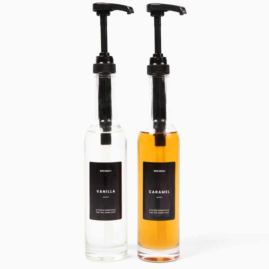 Molimoli Set of 2, 350ml, Coffee Syrup Dispenser for Coffee Bar, Coffee Pump Dispenser, Glass Syr... | Amazon (US)