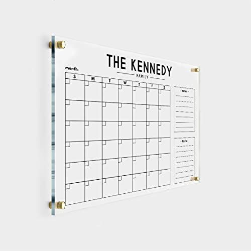 Personalized Gold Text Acrylic Wall Calendar - Dry Erase Calendar Planner Family Calendar, 2022 C... | Amazon (US)
