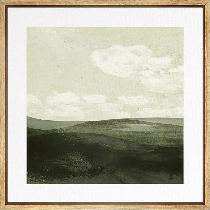SIGNWIN Framed Canvas Print Wall Art Green Mountain Hill Countryside Landscape Nature Wilderness ... | Amazon (US)
