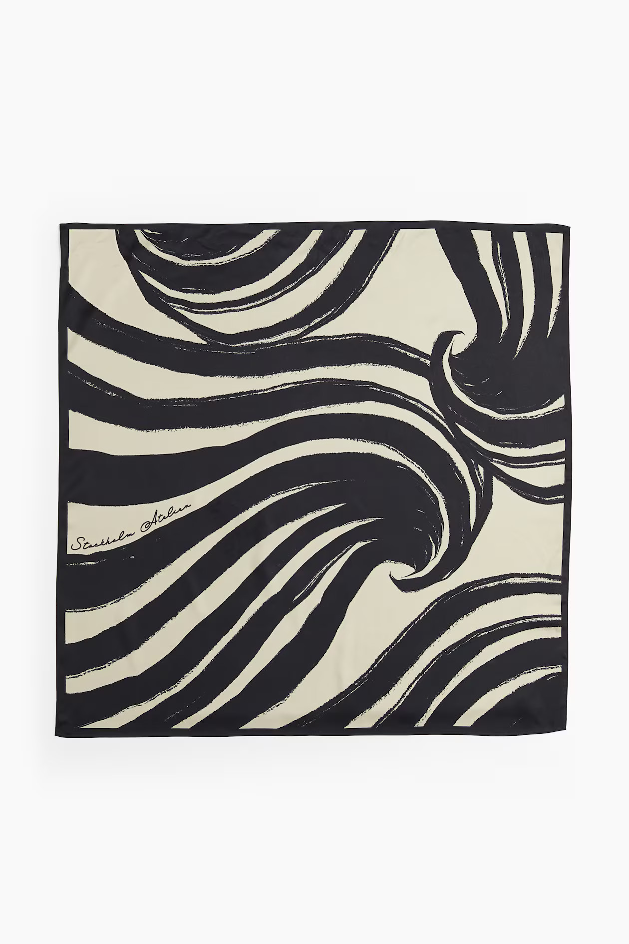 Patterned scarf - Light khaki green/Black - Ladies | H&M GB | H&M (UK, MY, IN, SG, PH, TW, HK)