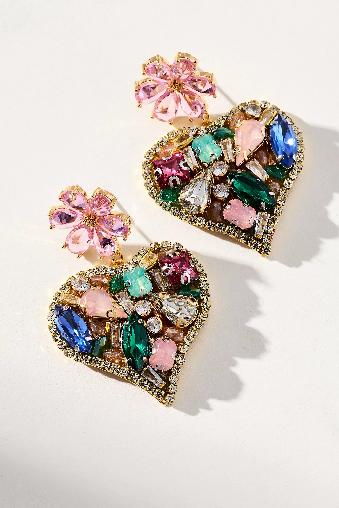 Colorful Heart Gem Earrings | Anthropologie (US)